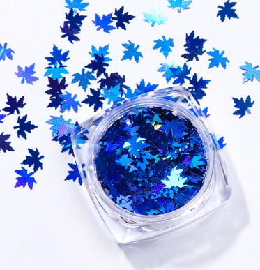 Glitter Leaves - Sapphire