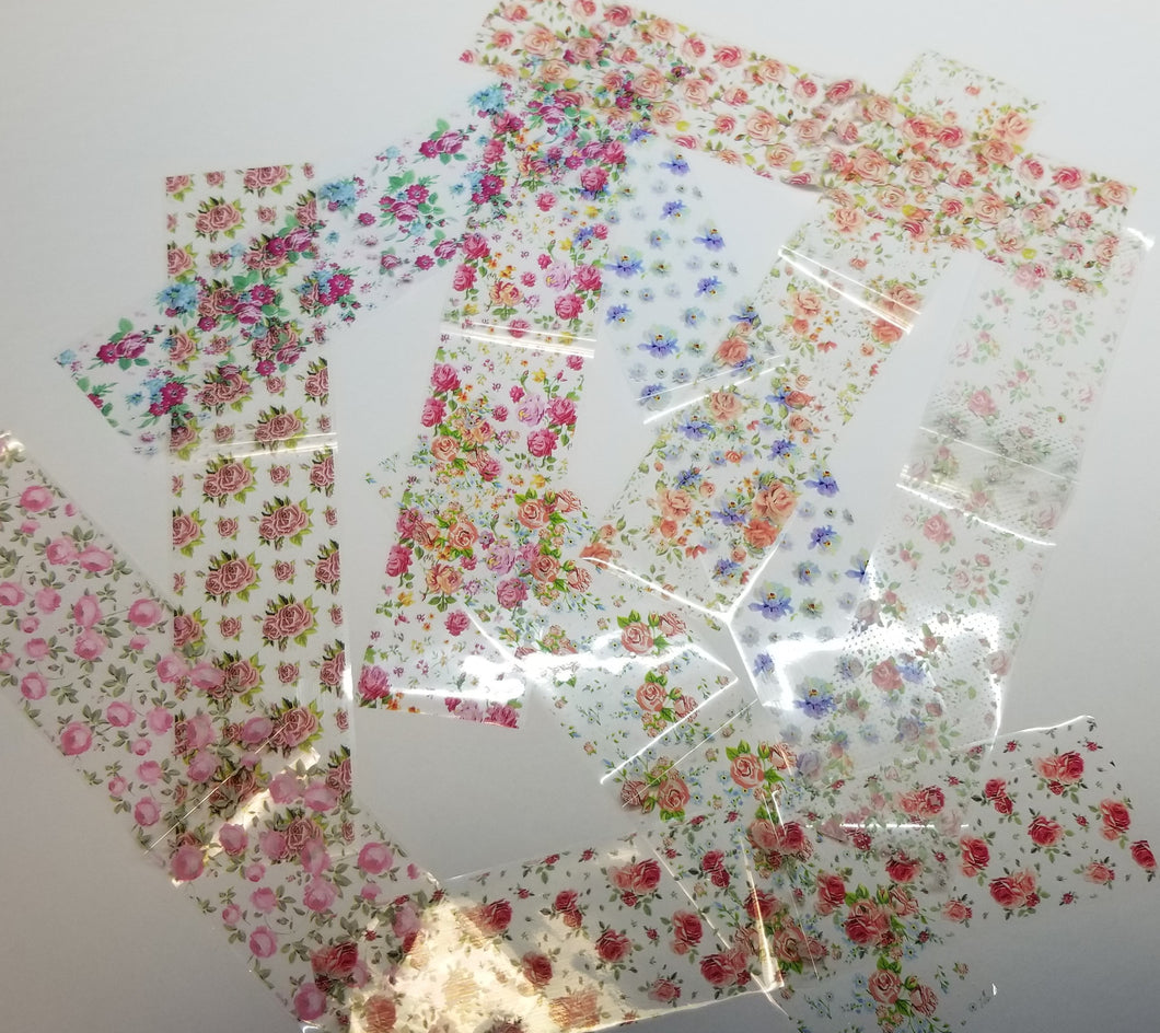 Foil 10 Pack Multi -  Transparent Blooms