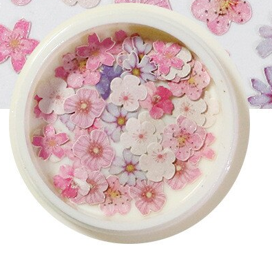 Wood Nail Decoration - Pearl Pink Flowers