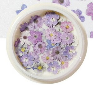 Wood Nail Decoration - Purple/White Flowers