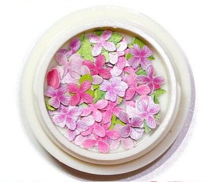 Wood Nail Decoration - Pink Flowers with Leaves